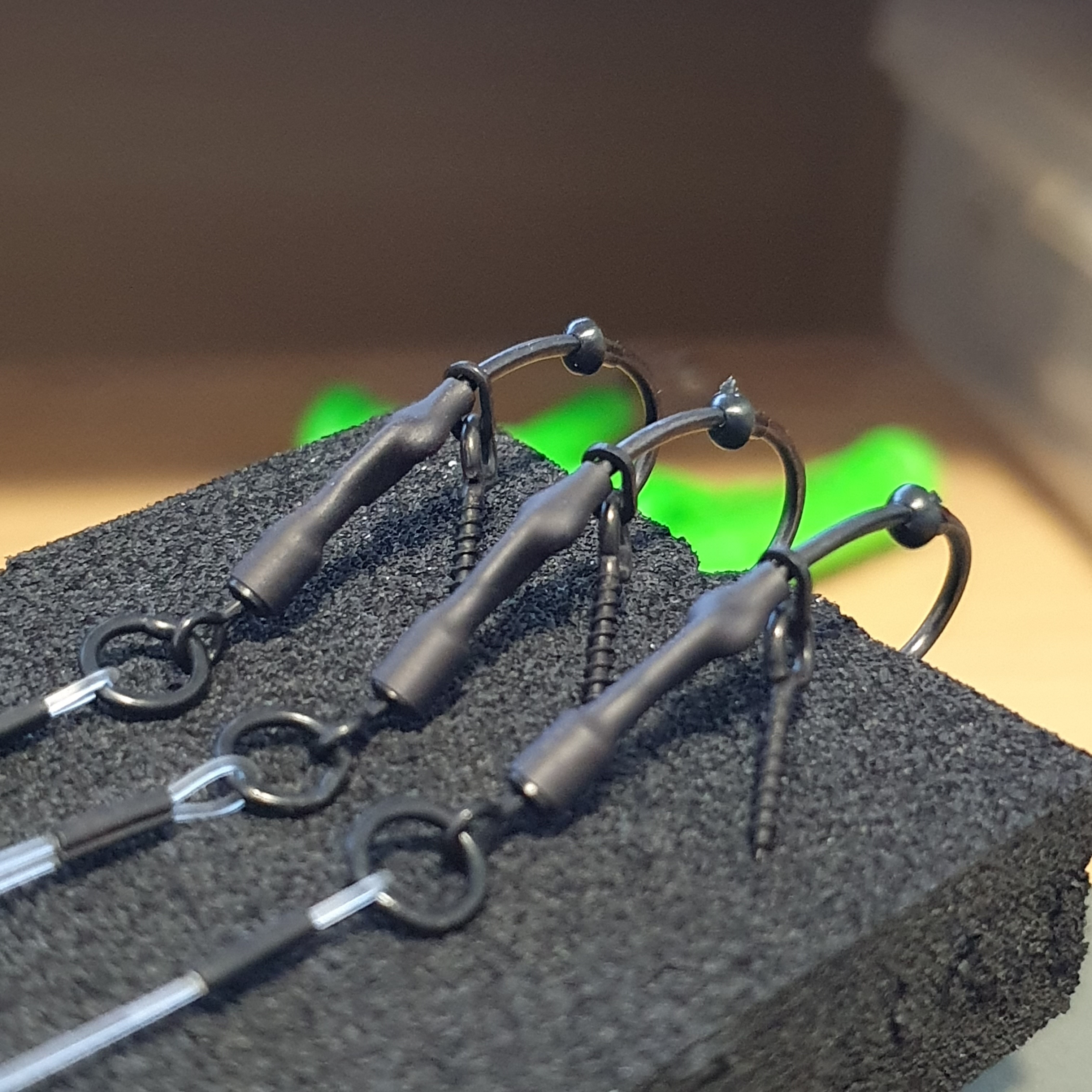 ready tied ronnie spinner rig boom section and hook detail